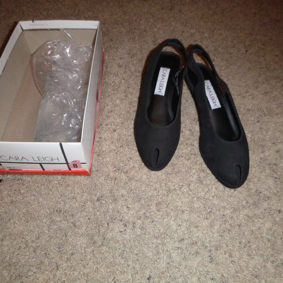 Women's Black Suede Wedge Heeled Shoes - Picture 1 of 6